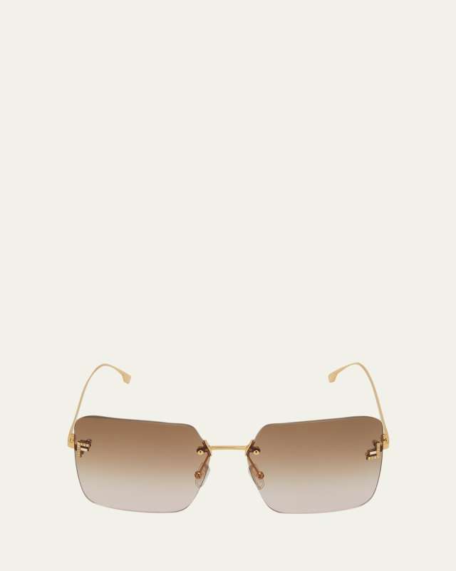 F Monogram Rimless Metal Butterfly Sunglasses